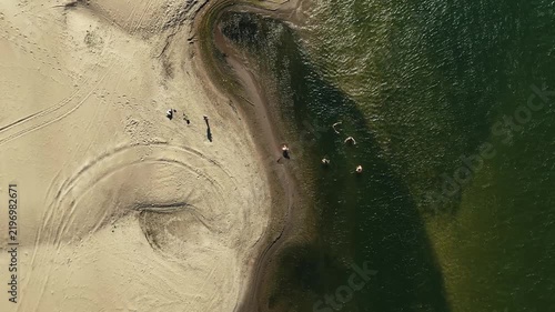 Drone footage with the Danube reaching record low levels during a dry and hot period in the summer of 2026 near Rasova, Romania.
