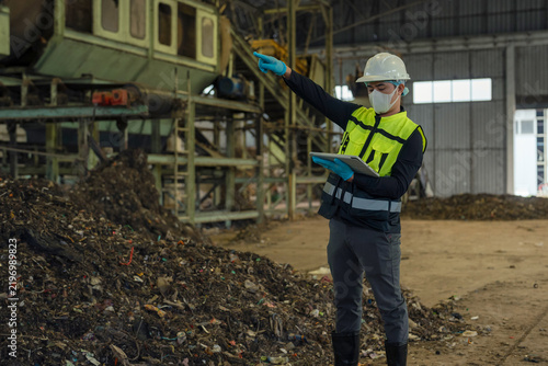 Engineers inspect factory safety and recycling systems, advancing sustainability, clean energy, waste management, and circular economy solutions for a greener future.