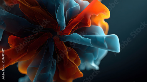 Stylized oil flame transforming into wind turbine blades