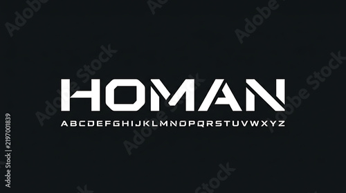 Modern Geometric Font Typography with Clean White Letters on a Dark Background