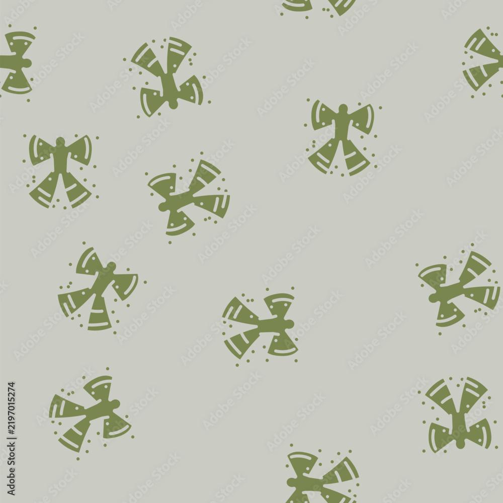 Obraz premium snow angel winter season glyph vector seamless pattern. snow angel winter season thin illustration
