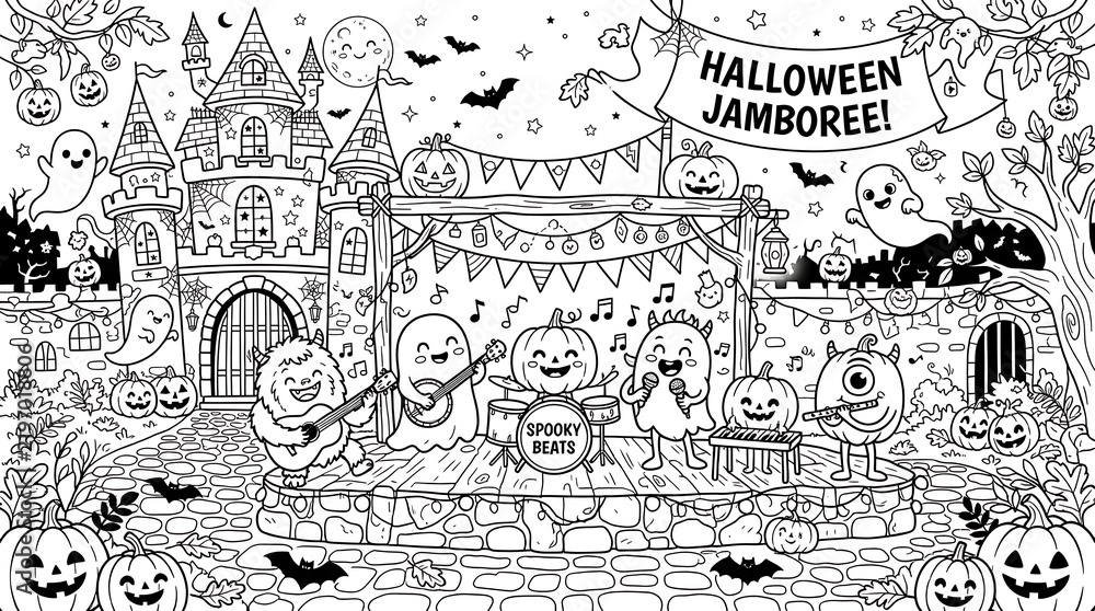 Obraz premium black and white sketch of a castle