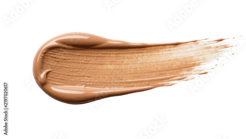 Konstfotografi Thick creamy beige foundation swatch with subtle texture, isolated on transparen