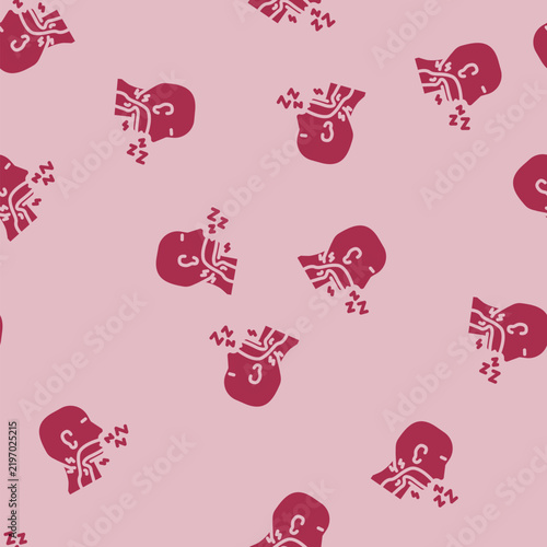Foto sleep apnea man disease glyph vector seamless pattern