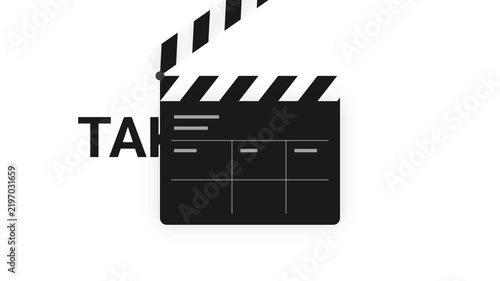 Minimalist Cinema Clapperboard Illustration for Professional Film Production and Media Industry Concept Design Elements