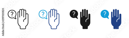 Ask Permission Web icon with multiple style collection