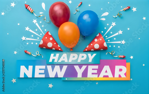 Happy new year colorful celebration design