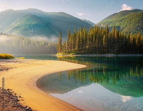Canvas Print lake and mountains