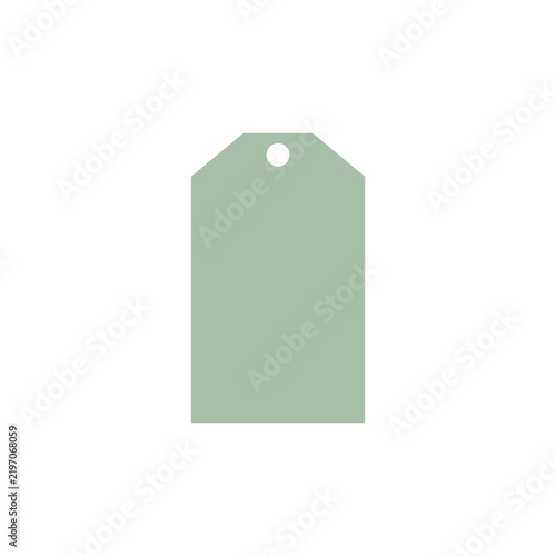 Isolated light green rectangular clothing tag with a circular hole for hanging transparent background