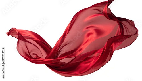 uxury Red Satin Ribbon Flowing in Dynamic Motion