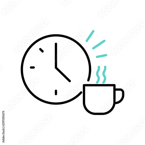 Coffee Break Time Clock Icon
