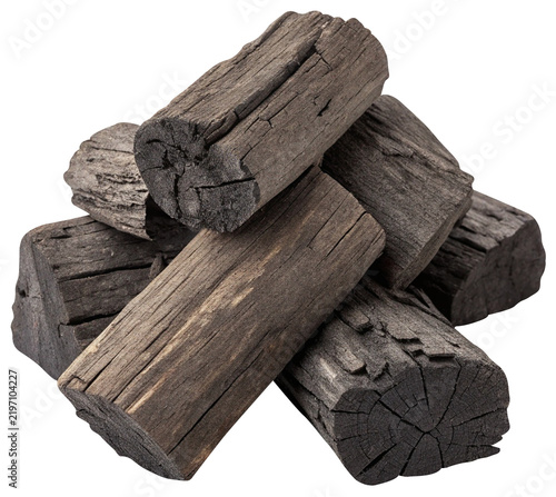 pile of natural charcoal