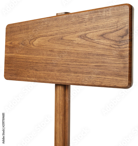 Dark brown wooden sign