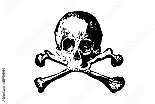 фотографія Black and white skull and crossbones symbol representing danger or toxicity in a