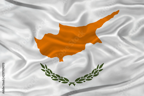 Obraz na plátně Flag of Cyprus with a soft fabric texture