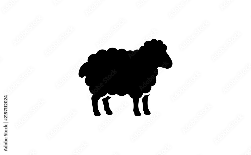 Obraz premium Sheep icon vector illustration isolated on a white background silhouette
