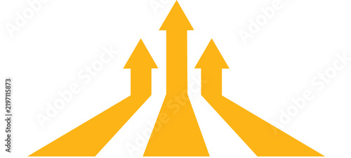 Blue Upward Growth Arrow and Progress Direction Set