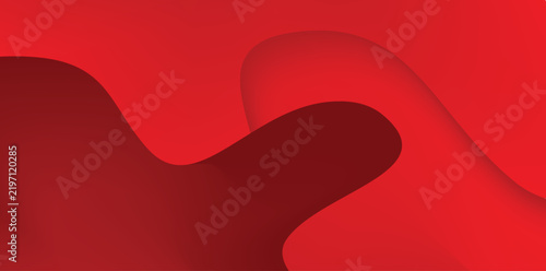 Abstract Red Gradient Background with Dynamic Black Flowing Shapes