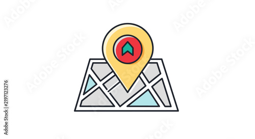 Location Pin on Map Icon Vector Illustration - Navigation and Travel Concept