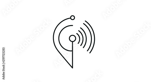 Wireless Signal Location Icon: Network Connectivity and Navigation Concept