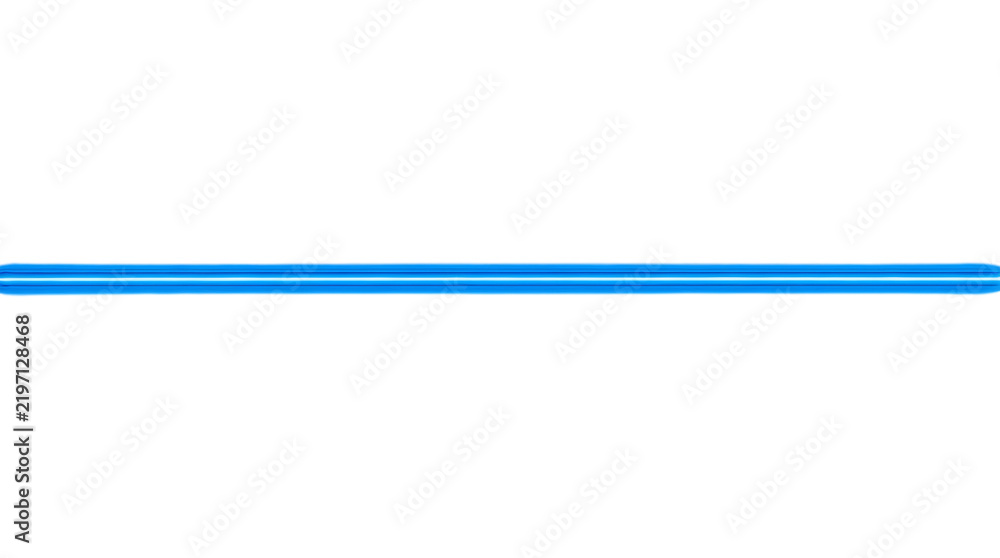 Obraz premium Simple horizontal blue line isolated on clear background design element transparent background