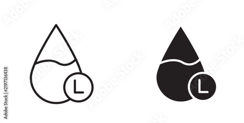 Bild auf Leinwand Liter icon flat outline in black