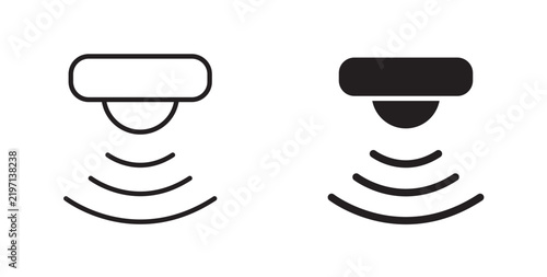 Motion sensor icon flat outline in black