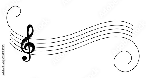 Blank wavy musical staff in minimalist style, isolated on transparent background, vector illustration. Ideal for music design, education, creative projects, and graphic illustrations