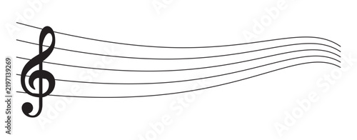 Blank wavy musical staff in minimalist style, isolated on transparent background, vector illustration. Ideal for music design, education, creative projects, and graphic illustrations