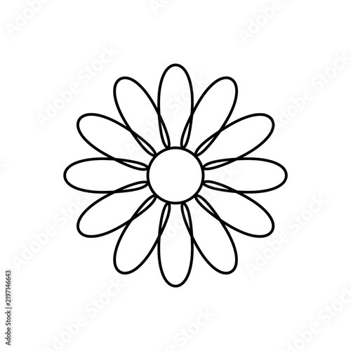 Simple black outline daisy flower icon illustration vector design element