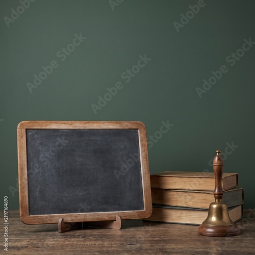  Vintage Classroom Chalkboard with School Bell