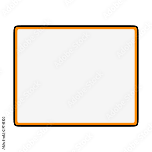 Simple rectangular frame with an orange border and rounded corners isolated on white transparent background