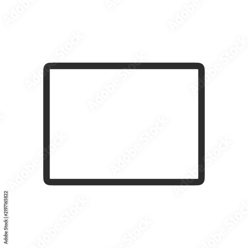 Simple rectangular shape icon with rounded corners isolated on white background transparent background