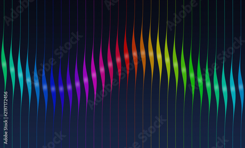 Abstract colorful vertical glowing light beam stripes background with dynamic rainbow rays