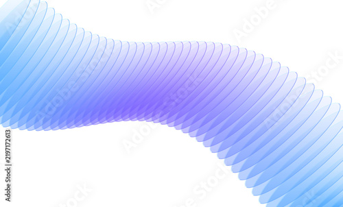 Принти на полотні Abstract blue dynamic wave pattern with curving lines isolated on white backgrou
