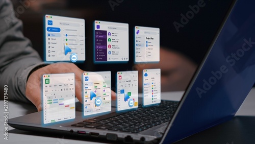 Fototapeta AI Agent Automating Tasks Across Multiple Applications and Digital Workflows 