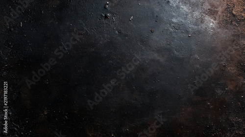 Dark Textured Slate Metal Surface Background with Copy Space