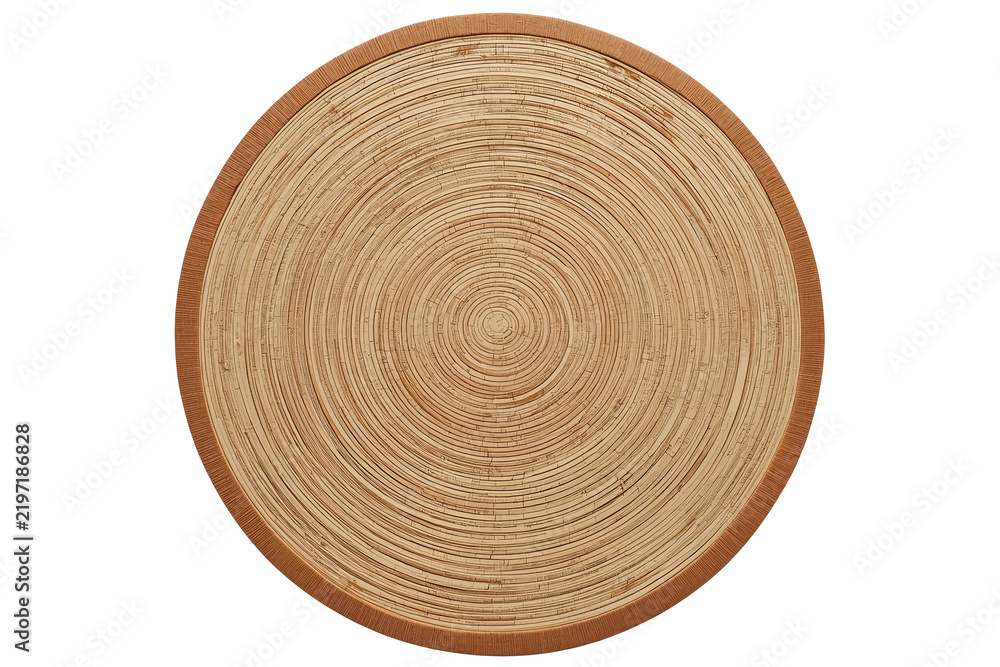 Fototapeta premium Realistic cutout of Round Wood Slice Placemat on Transparent Background
