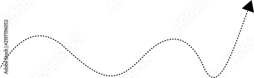 Black Dotted Wavy Arrow Path with Upward Direction