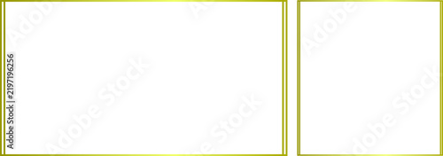 Gold Gradient Double Rectangle Frame Set, Minimal Border Design