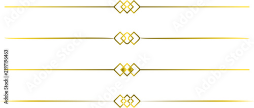 Golden Ornamental Divider Line set, Elegant Geometric Decorative Separator Design