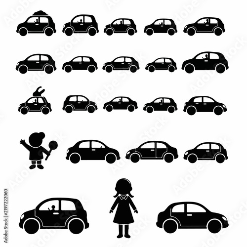 Otter youth vehicle silhouette graphics presented in vector format