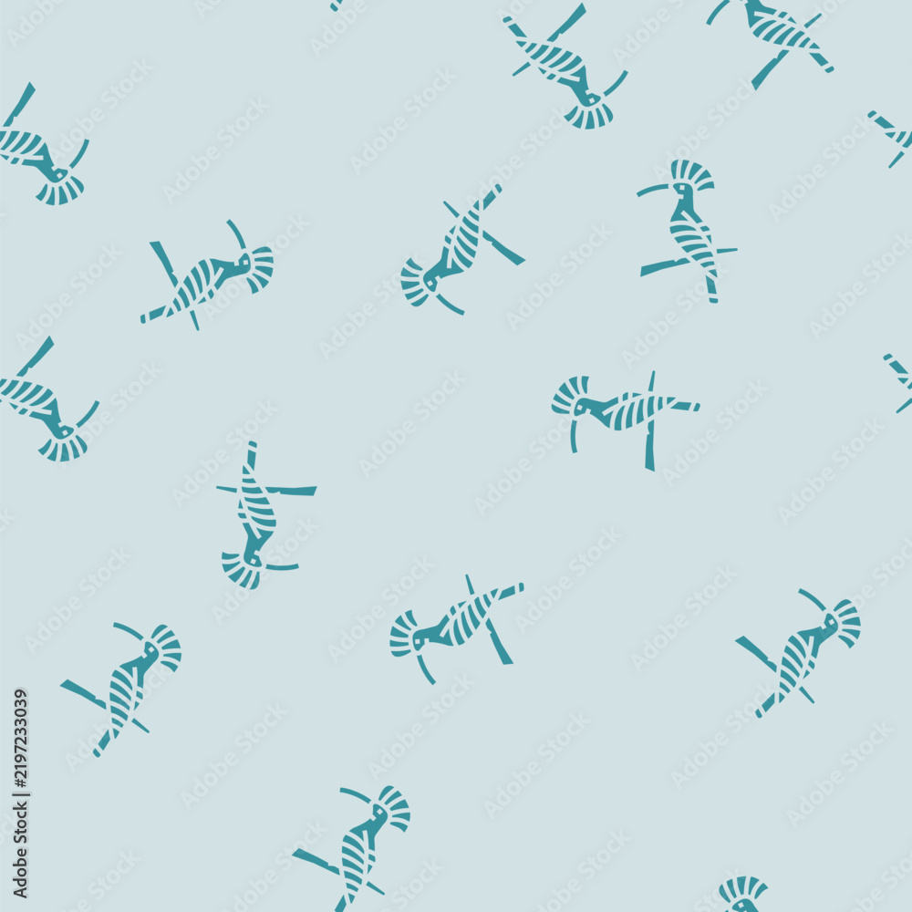 Obraz premium hoopoe bird exotic vector glyph seamless pattern hoopoe bird exotic sign illustration