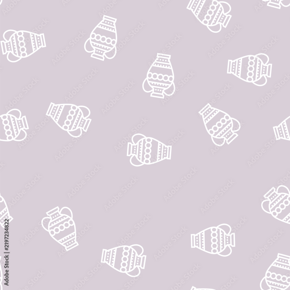 Obraz premium amphora ancient rome vector line seamless pattern amphora ancient rome sign illustration