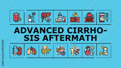 Foto Advanced cirrhosis aftermath banner infographic