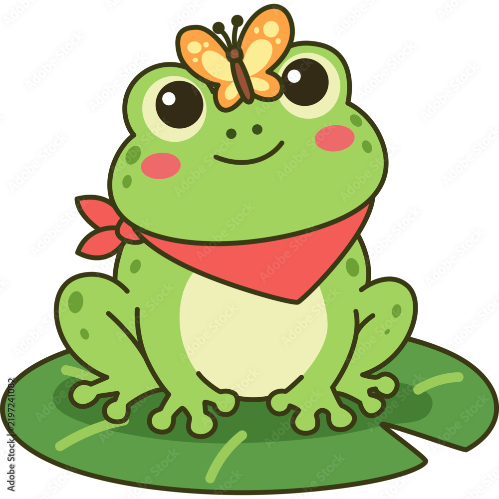 Fototapeta premium Cute Frog Cartoon Illustration