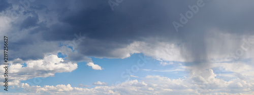 Panorama of Storm Clouds Brewing, Rain is Coming