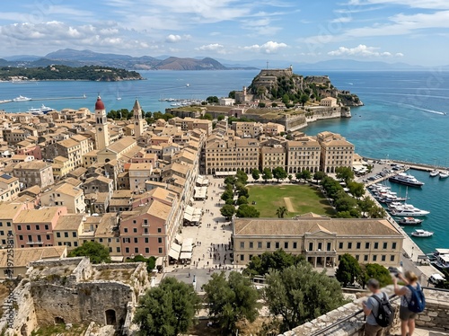 A sweeping view of Kerkyra, the capital city of Corfu island in Greece
