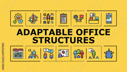 Bild auf Leinwand Adaptable office structures banner infographic