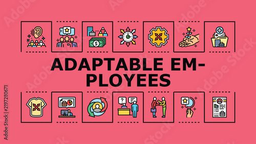 Картината върху платно Adaptable employees banner infographic